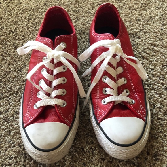 red leather converse
